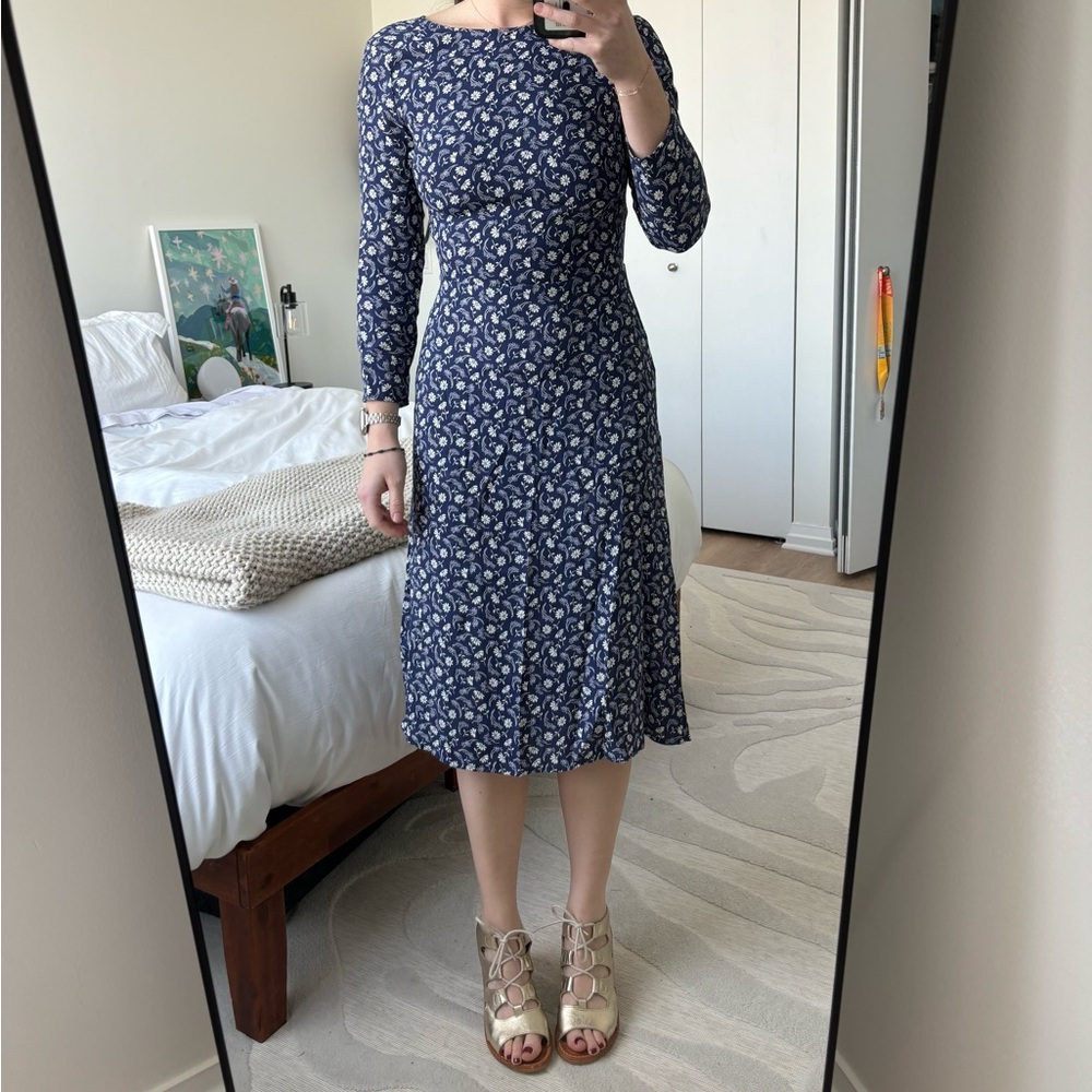 Reformation Floral Blue Midi Dress